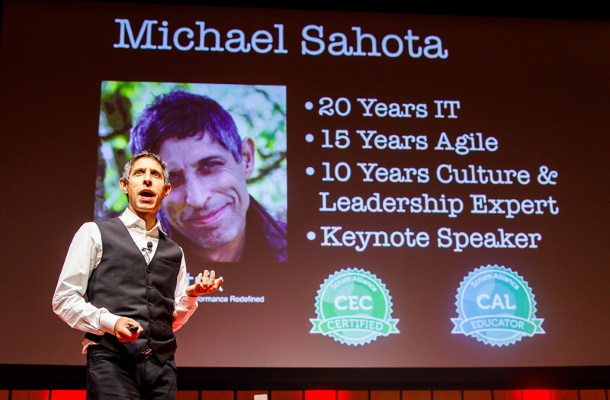 Michael Sahota presenting on Agile Leadership
